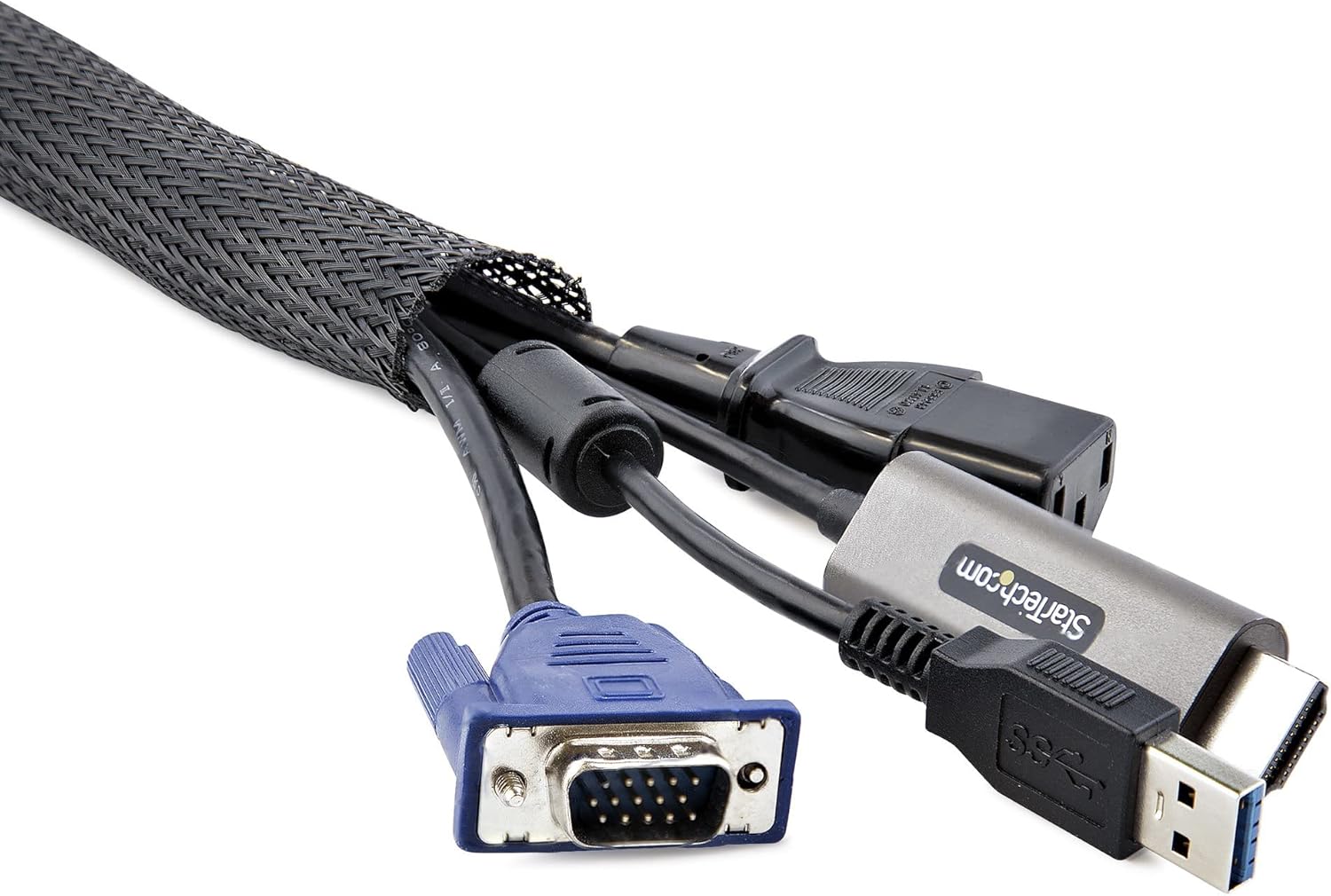 StarTech.com 10ft (3m) Cable Management Sleeve, Trimmable Heavy Duty Cable Wrap