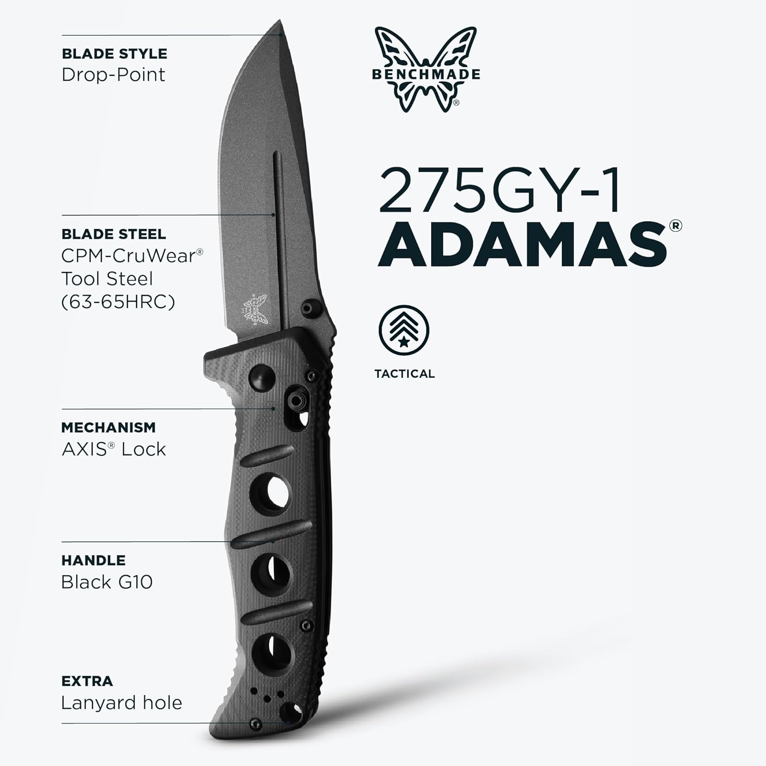 BENCHMADE Adamas 275 Tactical Folding Knife