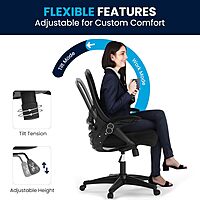 Flash Furniture Porter High-Back Mesh Ergonomic Swivel Office Chair with Adjustable Lumbar Support and Flip-Up Armrests