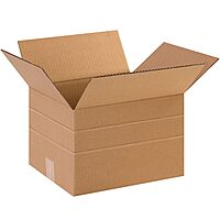 Partners Brand Multi-Depth Corrugated Boxes, 12 x 10 x 6 in, Kraft - Bundle of 25