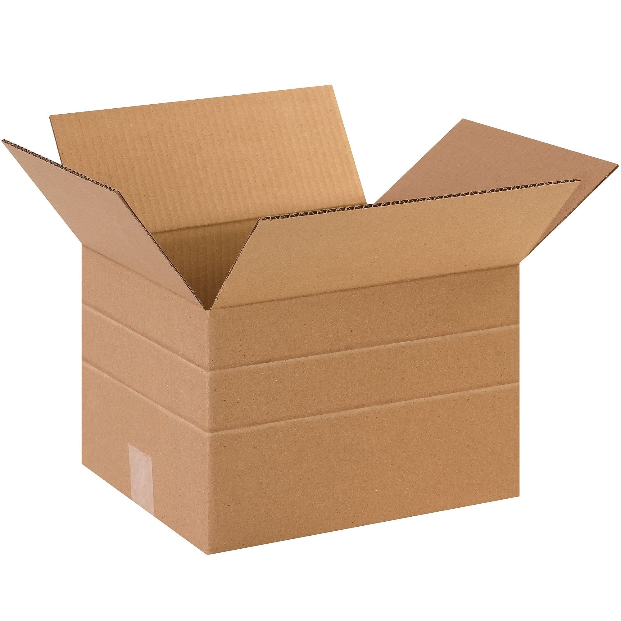 Partners Brand Multi-Depth Corrugated Boxes, 12 x 10 x 6 in, Kraft - Bundle of 25