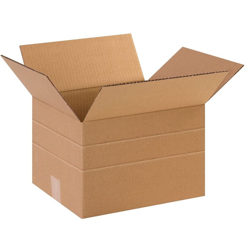 Partners Brand Multi-Depth Corrugated Boxes, 12 x 10 x 6 in, Kraft - Bundle of 25