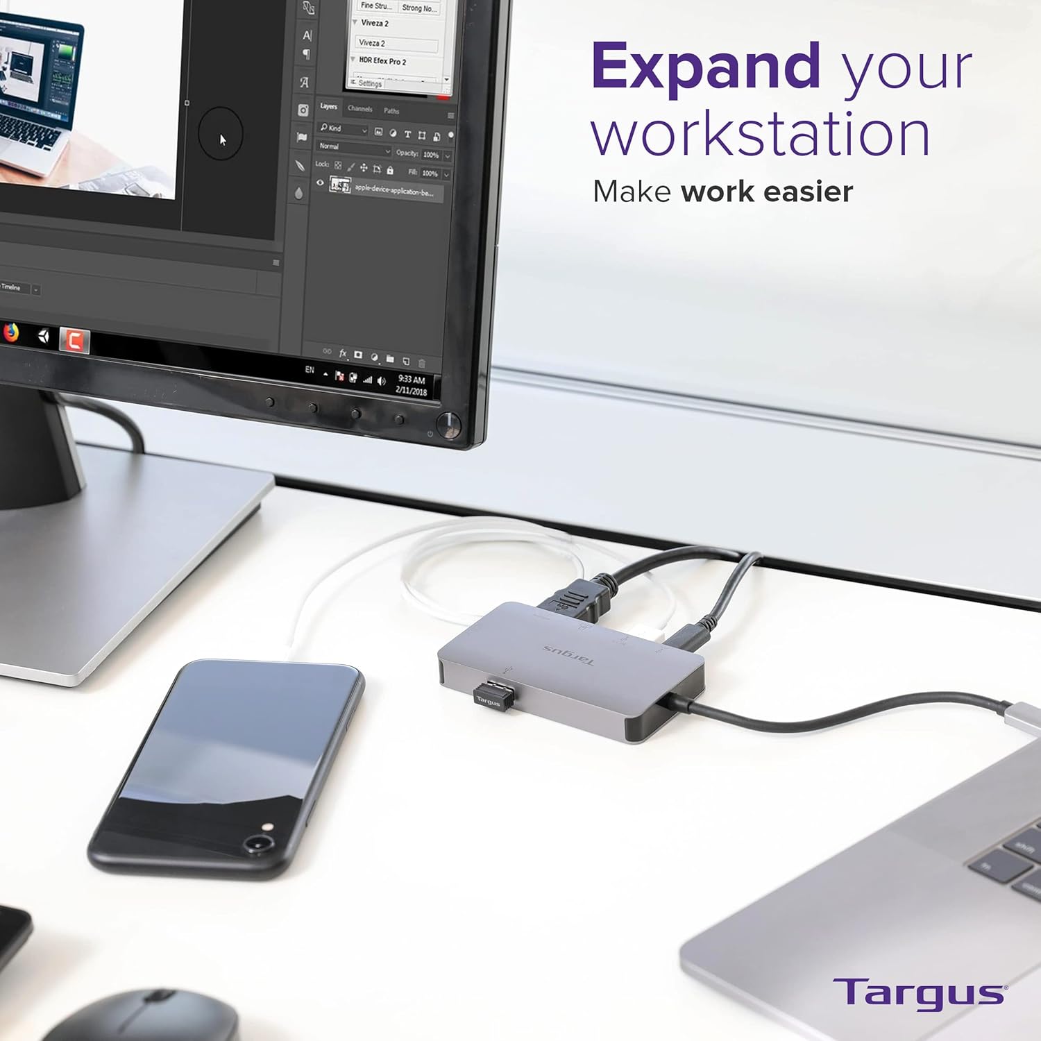 Targus DOCK419USZ Docking Station - for Notebook - 100W PD - USB Type-C - 3 USB Ports - RJ-45 - HDMI - VGA - Wired