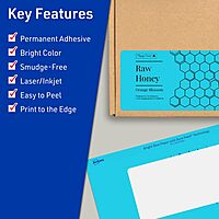 Avery Printable Rectangle Labels, Sure Feed Technology, 2-1/2" x 4", Bright Blue Labels, Print-to-The-Edge, Laser/Inkjet Printable, 30 Total, Great for Candles and Ingredients 30 labels