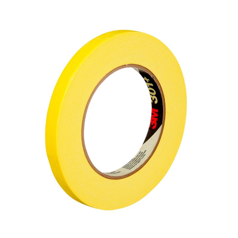 3M 301+12 301+ Yellow Masking or Painter's Tape, 12 mm Width 0.5 Inch x 60 Yards