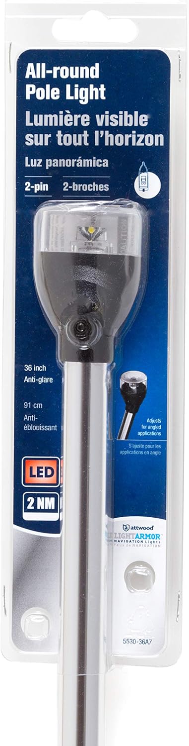 attwood 5530-36A7 All-Round 36-Inch Marine Boat LED Pole Light