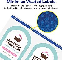 Avery Matte White Removable Arched Labels, Sure Feed Technology, Print-to-The-Edge, 4.75" x 3.5", Laser/Inkjet Printable