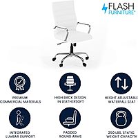 Flash Furniture Whitney Swivel LeatherSoft Desk Chair with Padded Seat and Armrests