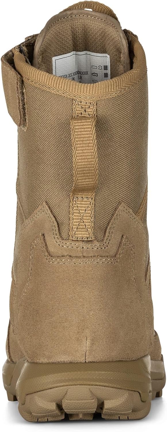 5.11 Tactical Men's A/T 8 ARID Boots with Side Zipper, Coyote