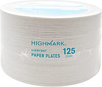 Highmark Disposable 6-3/4in Printed White Paper Plates - Pack of 125