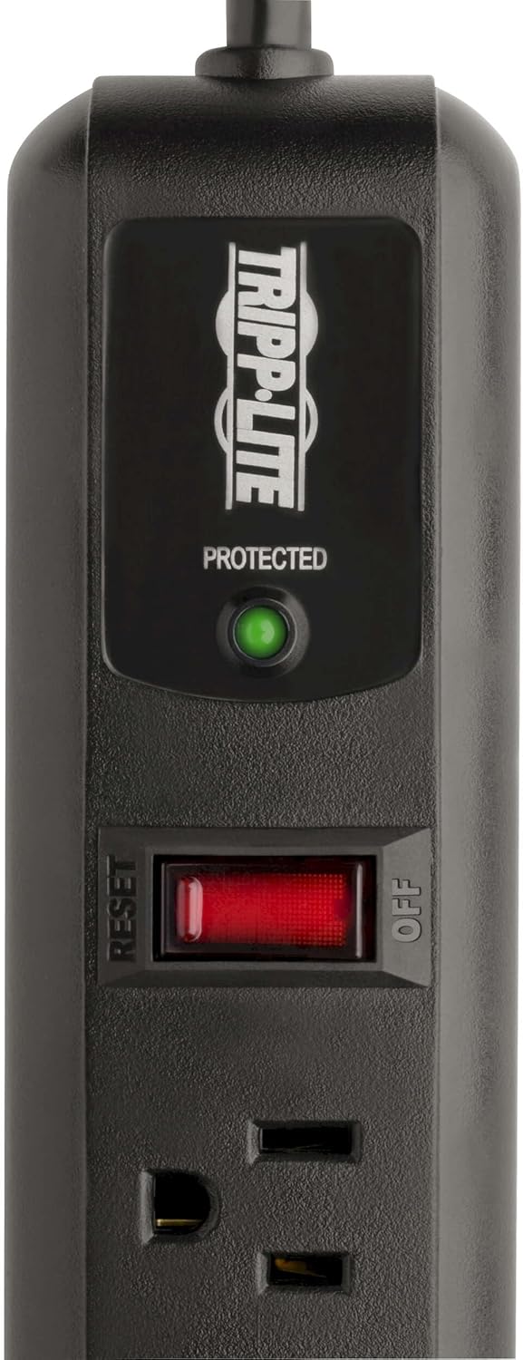 TRIPP LITE 7-Outlet Surge Protector Power Strip (6 Right-Angle + 1 Transformer), 4 ft Cord