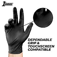 1st Choice Professional Powder-Free Exam-Grade Black Nitrile Gloves