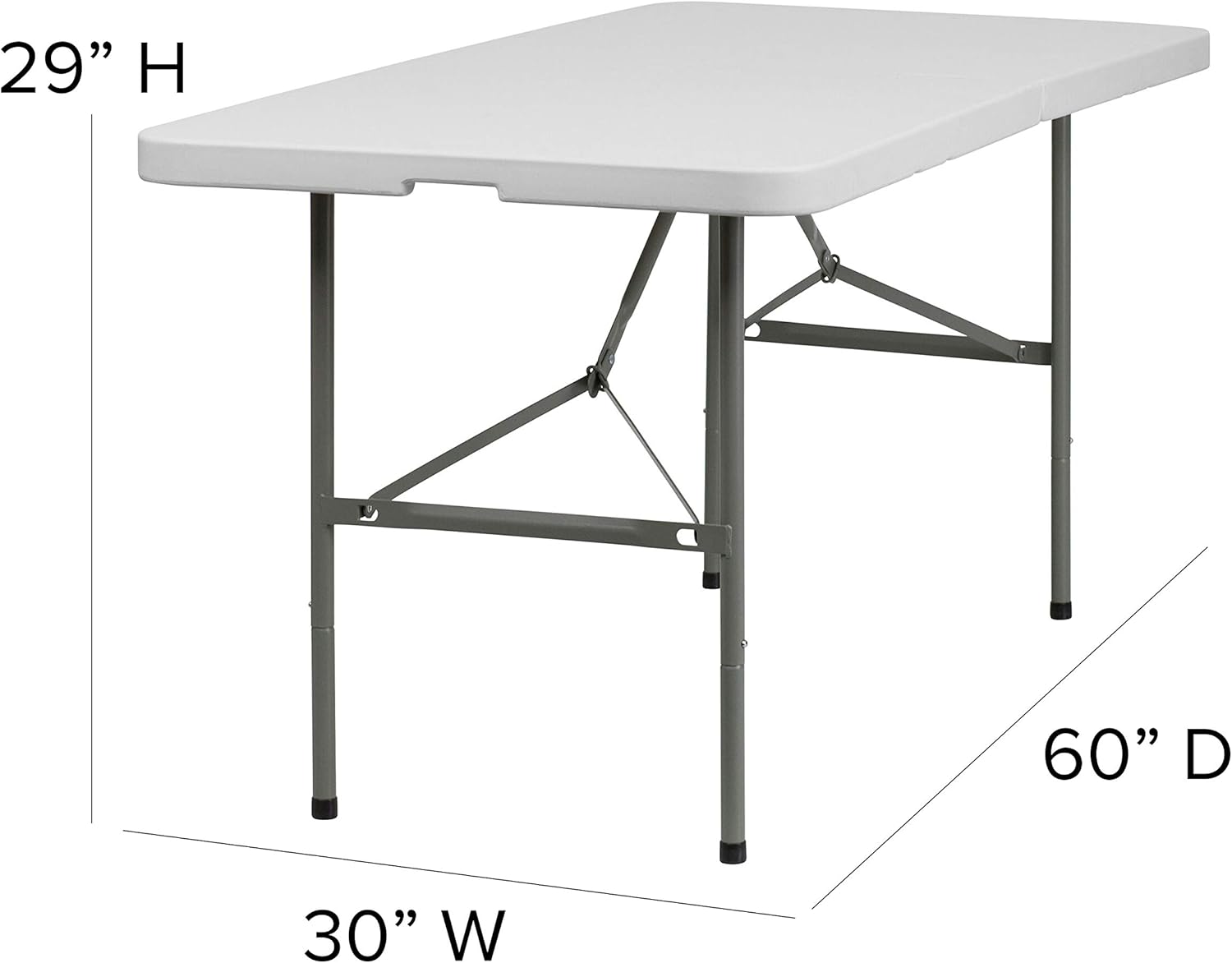 FLASH FURNITURE Bi-Fold Plastic Folding Table