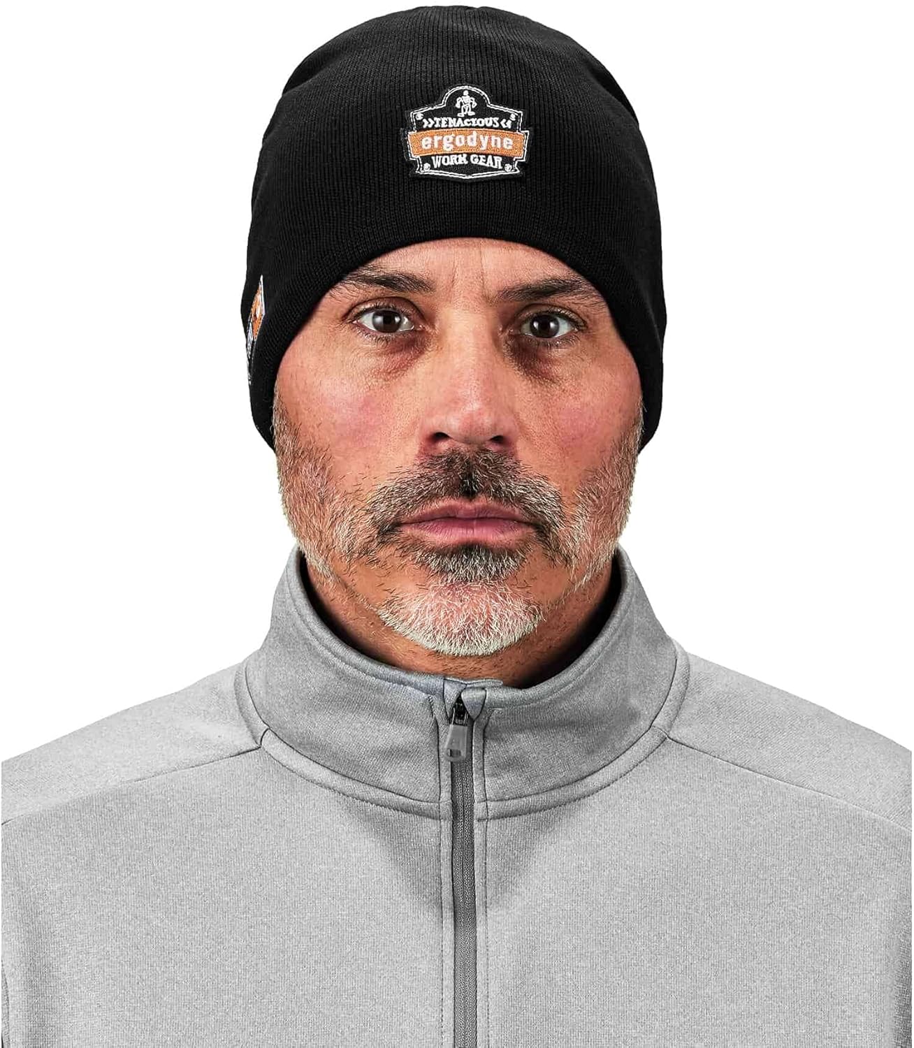 Ergodyne N-Ferno 6820 Fire Resistant Thermal Knit Beanie Cap, Black Black/Orange Cap