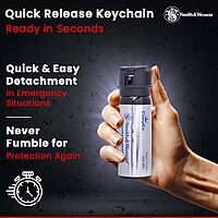 SMITH & WESSON Pepper Shield Flip-Top Police Strength Self-Defense Keychain Spray with Leather Holster