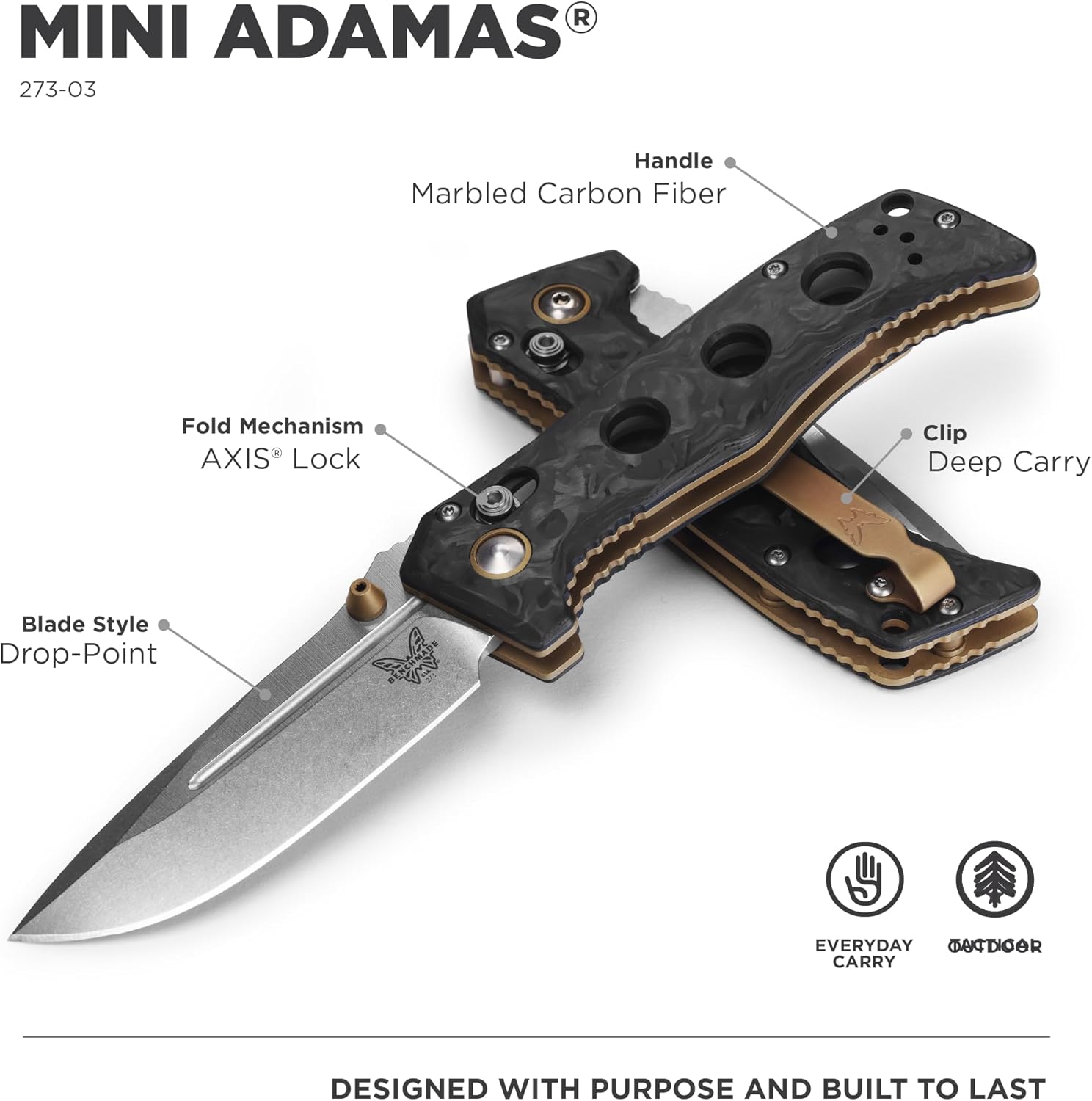 BENCHMADE Mini Adamas 273 Tactical Folding Knife