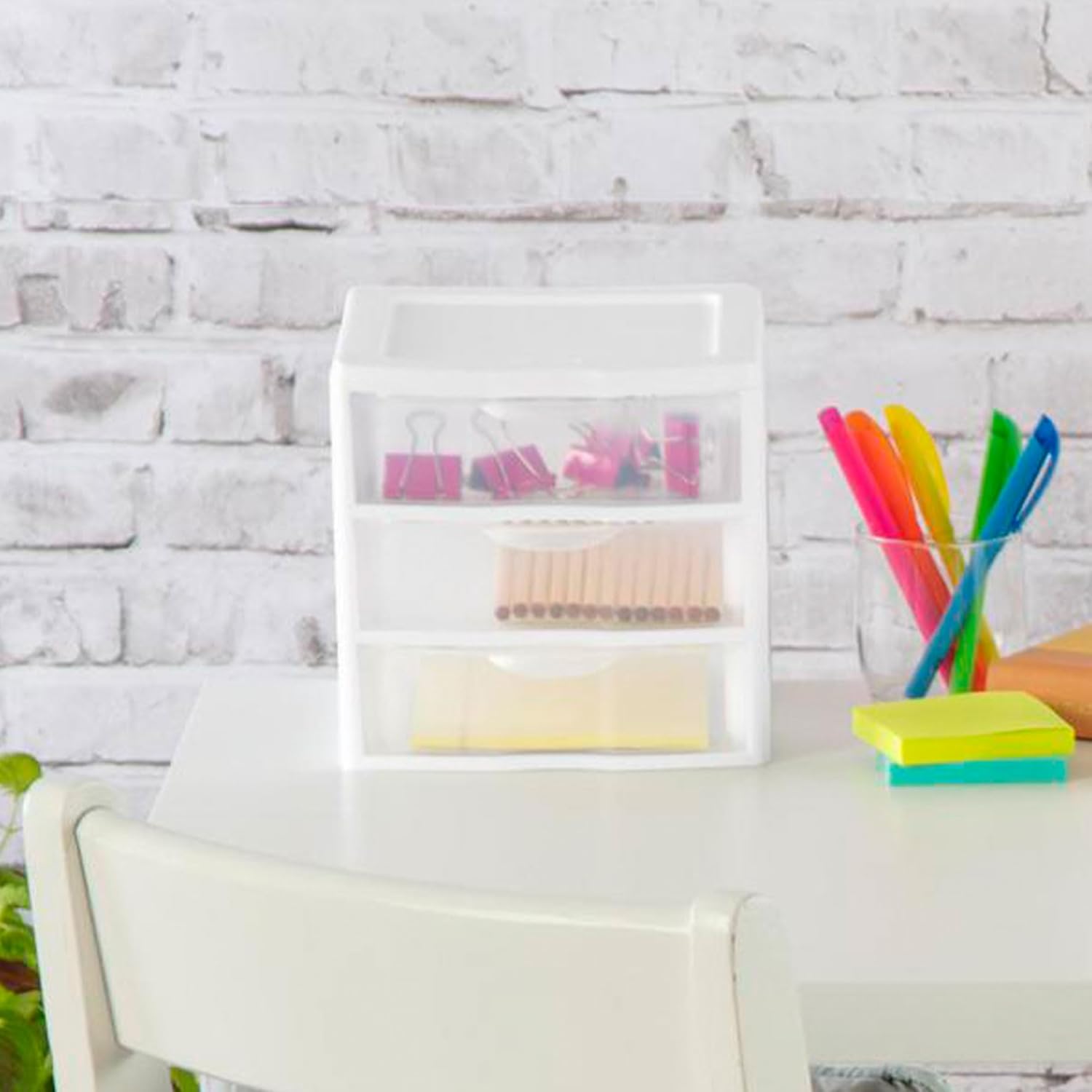 Sterilite 6-Pack ClearView 3-Drawer Cart, Small Plastic Storage Organizer Drawers