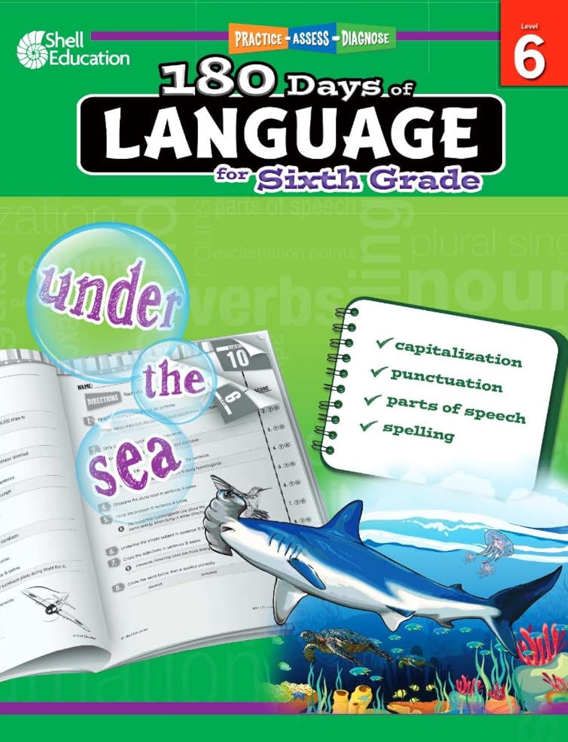 Shell Education 180 Days of Language for Sixth Grade (180 Days of Practice)