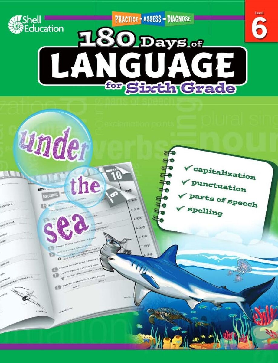 Shell Education 180 Days of Language for Sixth Grade (180 Days of Practice)
