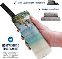 Beach and Palm Tree Printed Microfiber Quick Dry Bath Towel 31.5"X63" - Absorbent, Soft, and Perfect for Travel, Beach