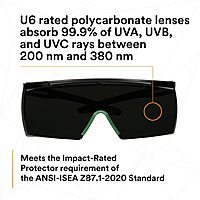 3M SecureFit 3700 Series, SF3750AS-BLK, Black Temples, IR 5.0 Gray OTG Anti-Scratch Lens