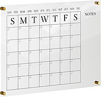 Martha Stewart Grayson Acrylic Wall Calendar and Notes Board with Dry Erase Marker