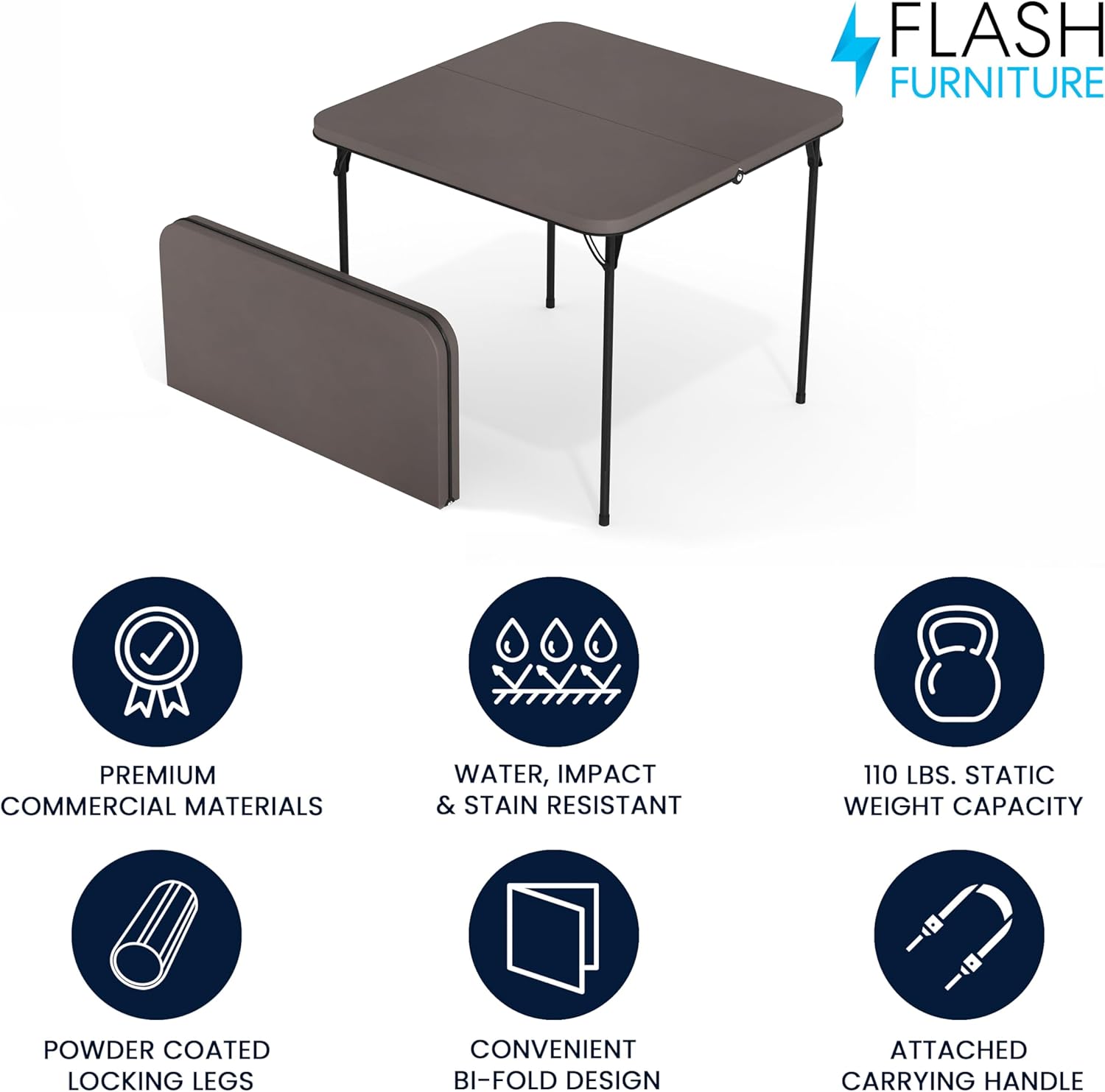 Flash Furniture Square Plastic Folding Event Table