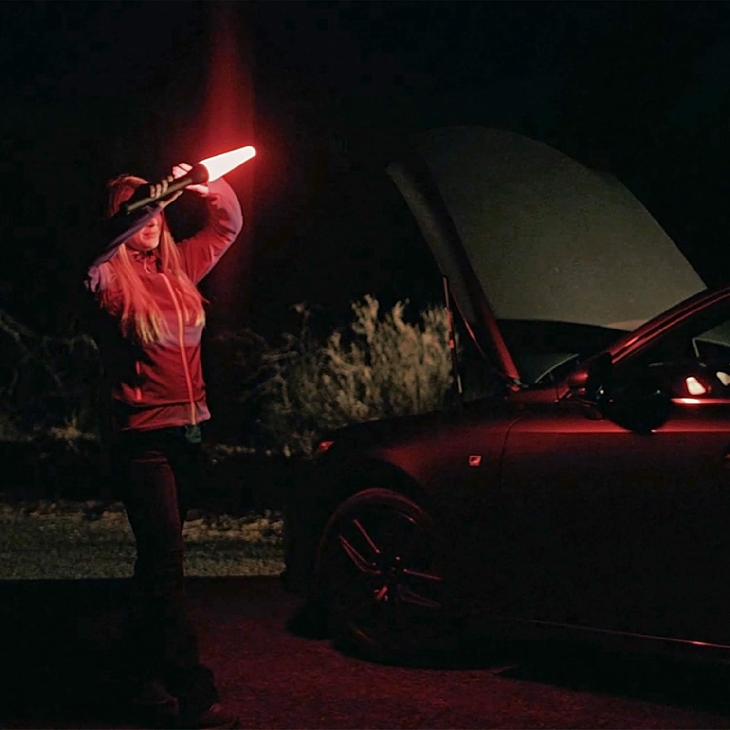 MAGLITE Safety Pack - MINI MAG 2-Cell AA LED Flashlight, Black, Compact, IP2201G – Wand, Red