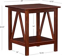 Linon Home Dcor Linon Home Decor Titian End Table, 20"w x 17.72"d x 22.01"h, Antique Tobacco