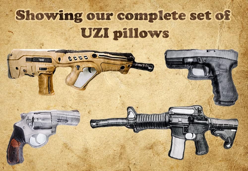 Caliber Gourmet Hug Soft Tactical Revolver Gun Cushion Pillow, Cotton, Plush Stuffed, Throw Pillow, Gun Lovers, Decorative