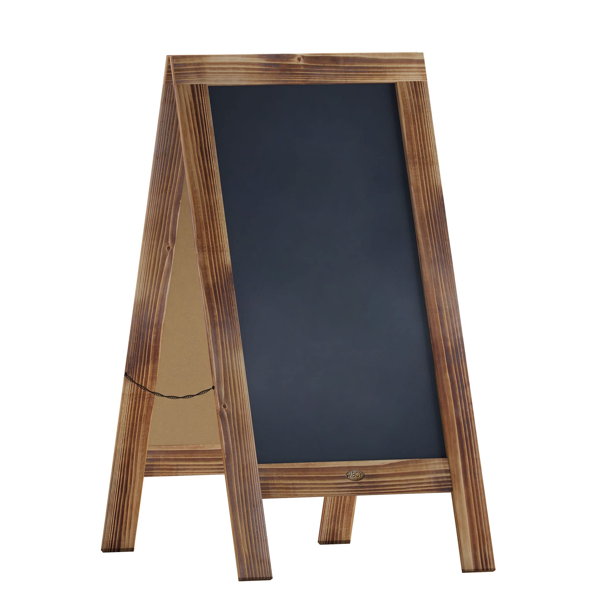 Flash Furniture Canterbury Magnetic Chalkboard Sign - Rustic Brown Wood Frame - 40" x 20"