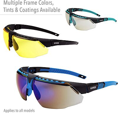 Uvex Honeywell Avatar Safety Glasses Black Frame with Clear Lens & Anti-Scratch Hardcoat (S2850)