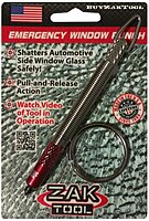 ZAK TOOL Key Ring Window Punch, Spring-Loaded Stainless Steel