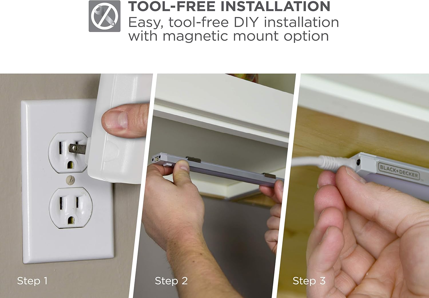 BLACK+DECKER PUREOPTICS LED Under-Cabinet Dimmable Linkable Lighting Kit