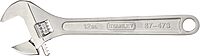 Stanley 12in Adjustable Wrench - 12in Length - Chrome - Chrome Vanadium Steel - Rust Resistant, Lanyard Hole