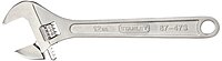 Stanley 12in Adjustable Wrench - 12in Length - Chrome - Chrome Vanadium Steel - Rust Resistant, Lanyard Hole