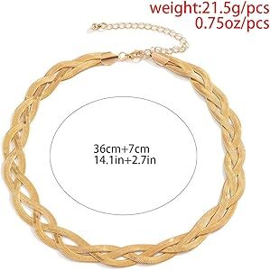 NON-TARNISHING GOLD REPLICA WOOVEN NECKLACE WITH ADJUSTMENT