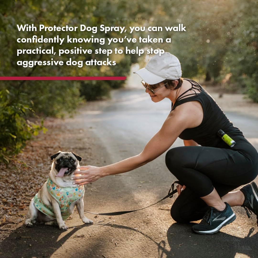 SABRE RED SABRE Protector Dog Pepper Spray & Belt Clip, Fast Flip Top Safety, 7 Bursts, 15-Foot (4.6-Meter) Range