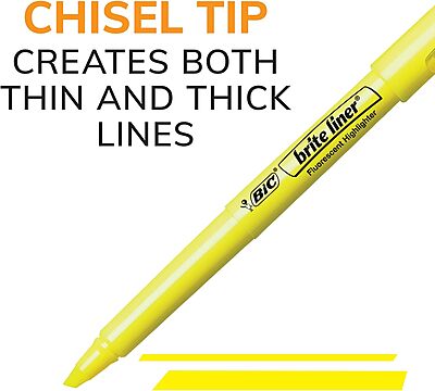BIC Brite Liner Highlighters, Chisel Tip