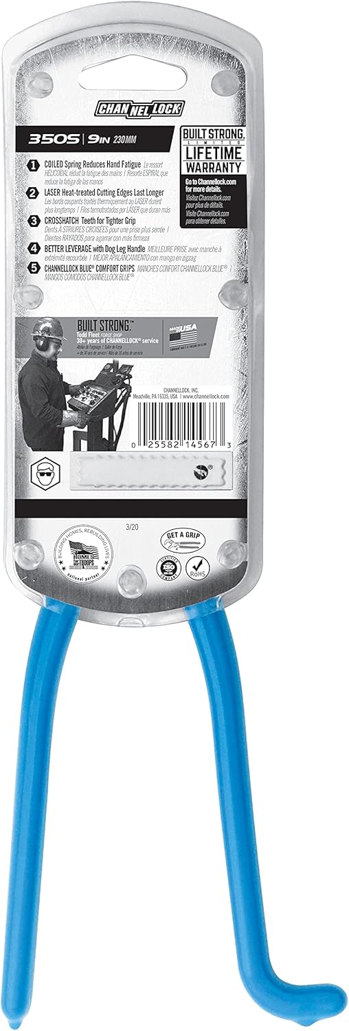 Channellock 350S 9-Inch Ironworkers Plier with Spring, High carbon steel