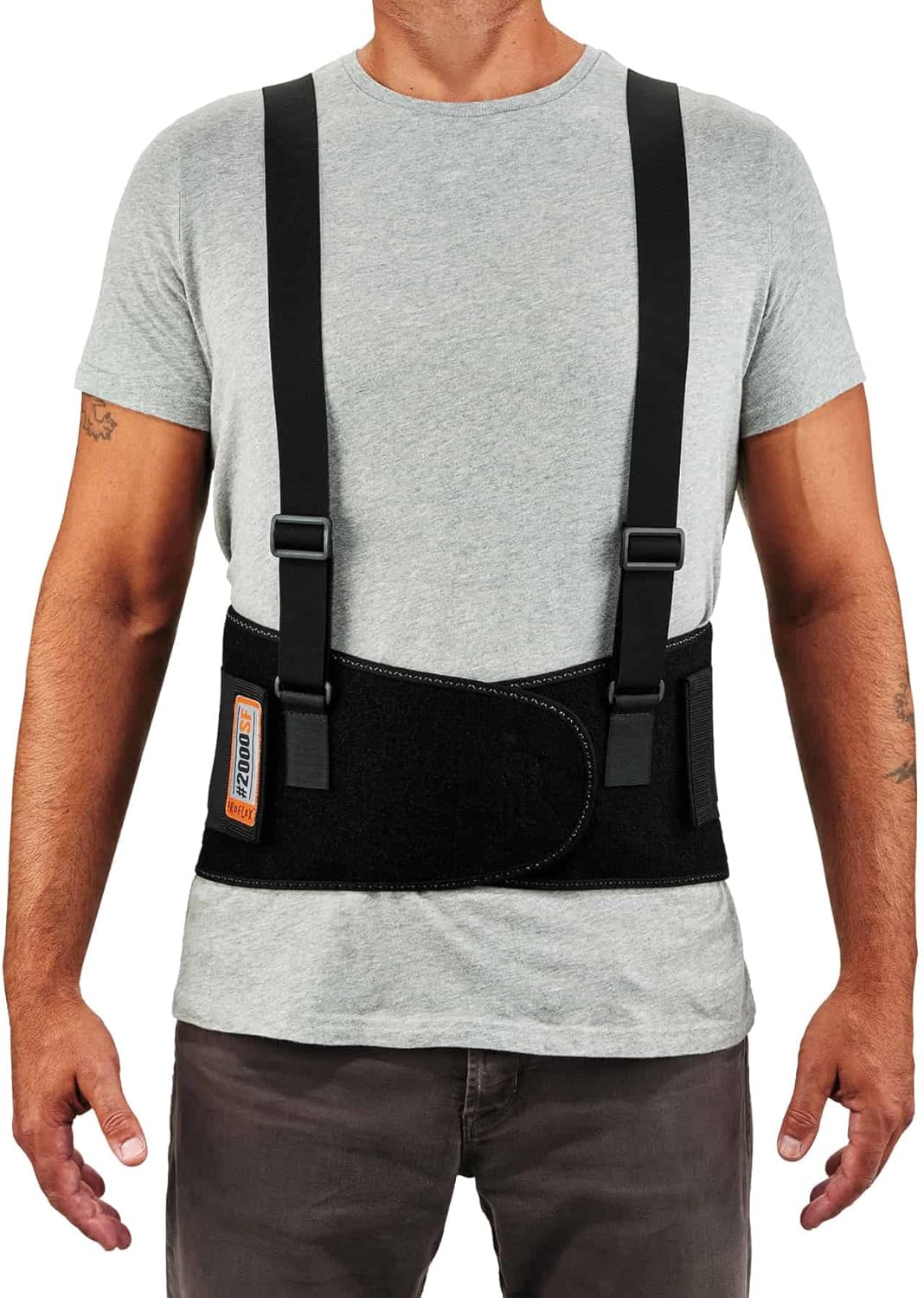 Ergodyne ProFlex 2000SF Back Support Brace, 8.5" V-shaped Spandex