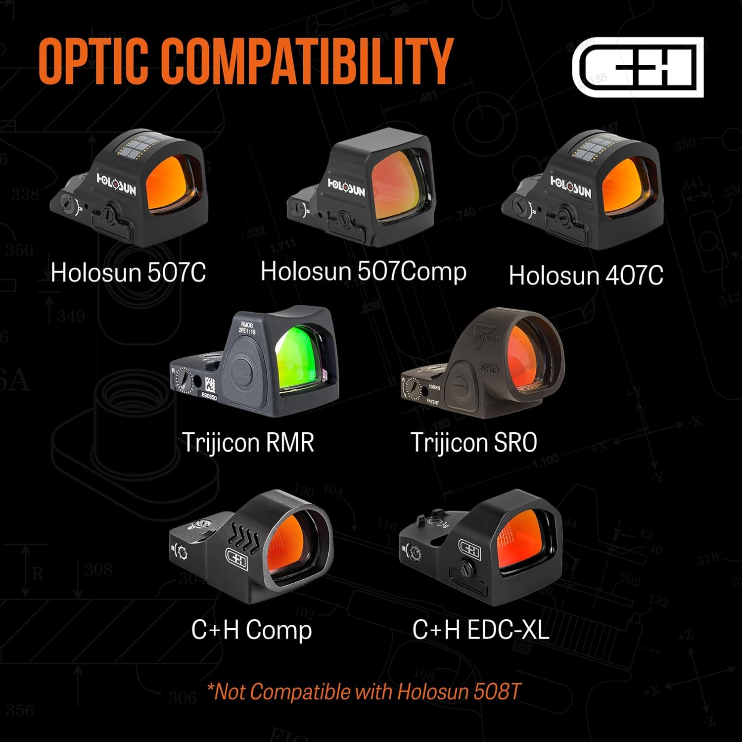 C+H Precision Optic Adapter Plate for Smith & Wesson M&P 2.0 C.O.R.E.