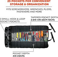 Arsenal 5870 Tool Roll-Up Pouch, 25-Pockets, Polyester, Gray