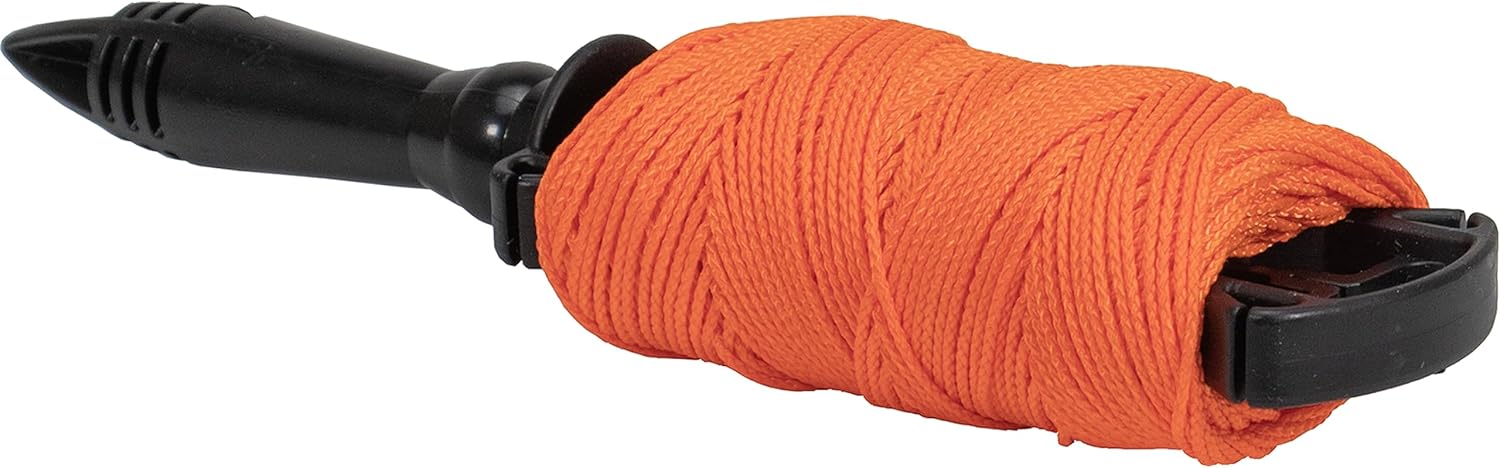 Marshalltown Mason's Line Winders, Braided Nylon Mason's Line, Orange, 250 Foot, Made in The USA, 634