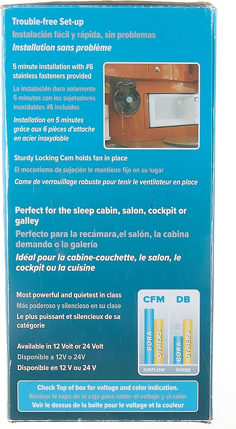 SEEKR by Caframo Bora 748 12V 3-Speed 6" Marine Fan