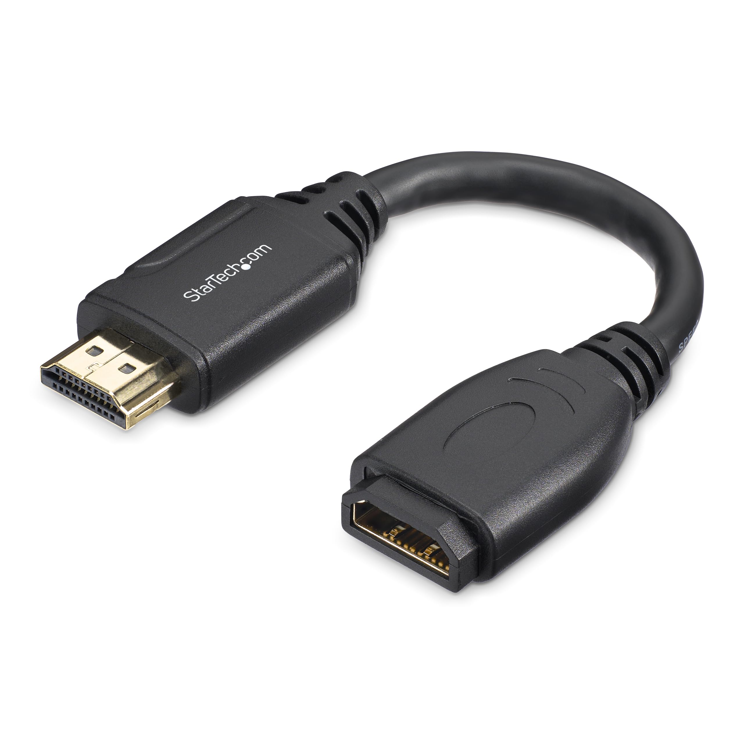 StarTech.com 6in High Speed HDMI Port Saver Cable with 4K 60Hz - Short HDMI 2.0 Male to Female Adapter Cable