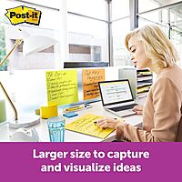 Post-it Super Sticky Big Notes, 11 in x 11 in, 1 Pad, 2X The Sticking Power, Yellow, Recyclable (BN11)