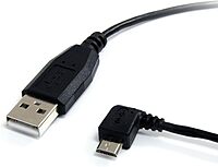 StarTech.com 3 ft / 91cm Micro USB Cable - A to Left Angle Micro B - USB Type A - 90 Degree Micro-USB Type B (M) - Black (UUSBHAUB3LA)