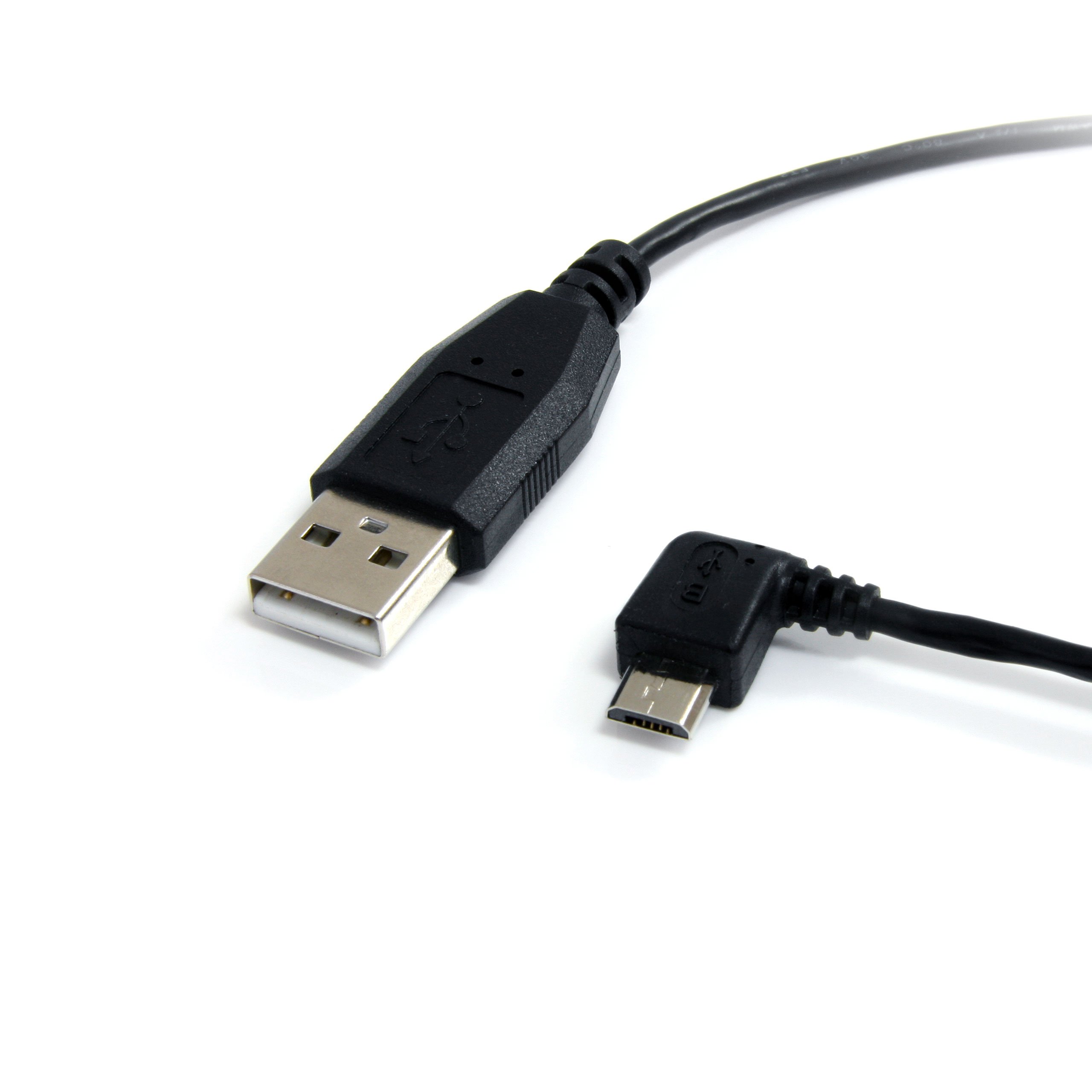 StarTech.com 3 ft / 91cm Micro USB Cable - A to Left Angle Micro B - USB Type A - 90 Degree Micro-USB Type B (M)