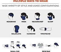 Ergodyne Chill-Its 6486 Fire Resistant Headband, Multifunctional Headwear, Moisture-Wicking, Navy, 10 x 8 x 0.5 Inch